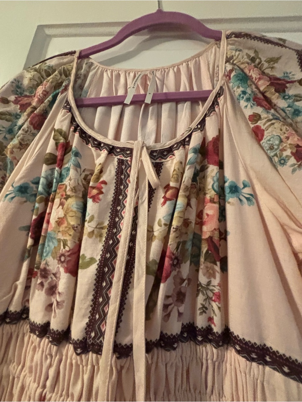Anthropologie Somerset Floral border, print Maxi Dress - Cream - Picture 4 of 5